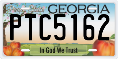 GA license plate PTC5162