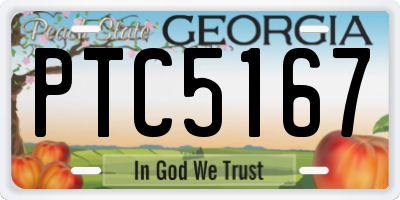 GA license plate PTC5167