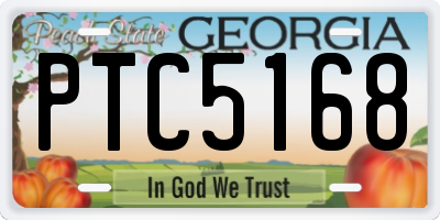 GA license plate PTC5168