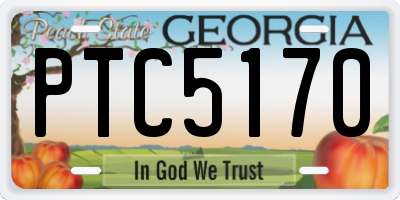GA license plate PTC5170