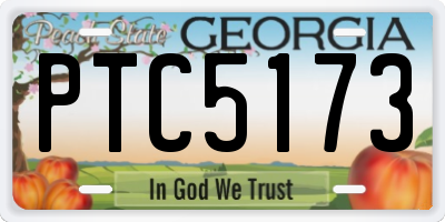GA license plate PTC5173