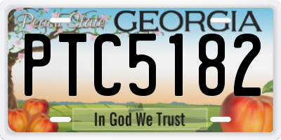 GA license plate PTC5182