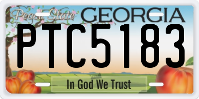 GA license plate PTC5183