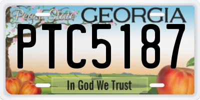 GA license plate PTC5187