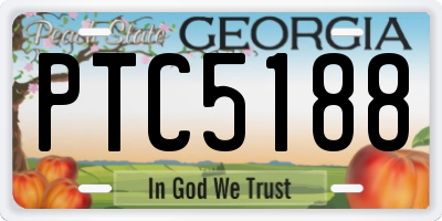GA license plate PTC5188