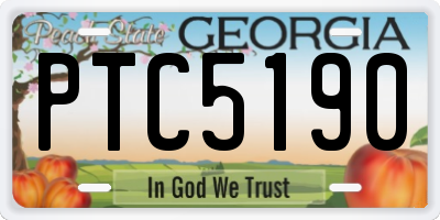 GA license plate PTC5190
