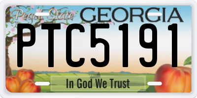 GA license plate PTC5191