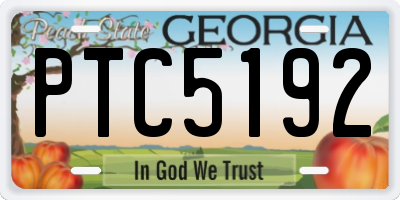 GA license plate PTC5192