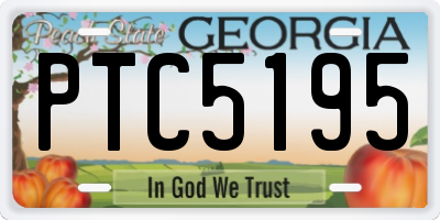 GA license plate PTC5195