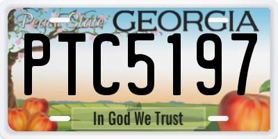 GA license plate PTC5197