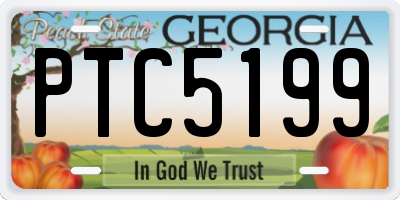 GA license plate PTC5199