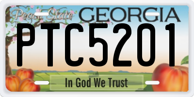GA license plate PTC5201