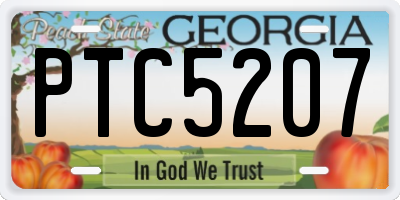 GA license plate PTC5207