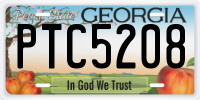 GA license plate PTC5208