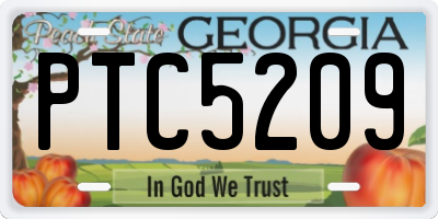 GA license plate PTC5209
