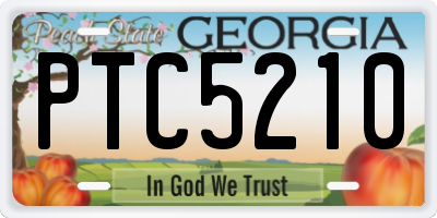 GA license plate PTC5210