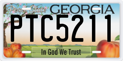 GA license plate PTC5211