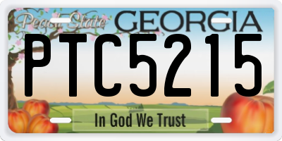 GA license plate PTC5215
