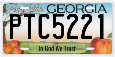 GA license plate PTC5221