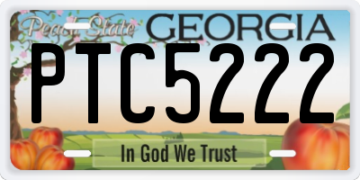 GA license plate PTC5222