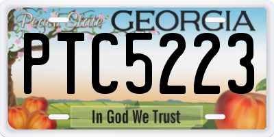 GA license plate PTC5223
