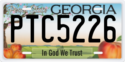 GA license plate PTC5226