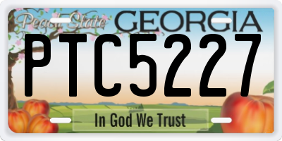 GA license plate PTC5227