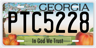 GA license plate PTC5228