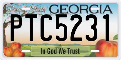GA license plate PTC5231