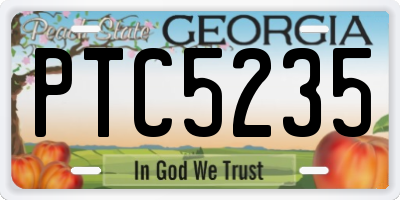 GA license plate PTC5235