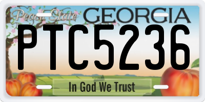 GA license plate PTC5236