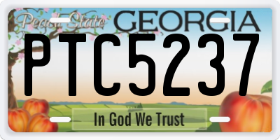 GA license plate PTC5237