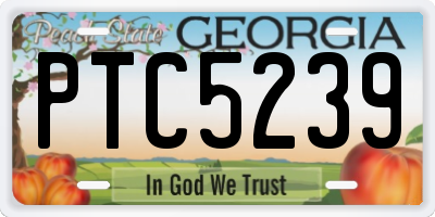 GA license plate PTC5239
