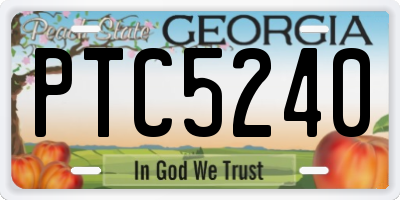 GA license plate PTC5240