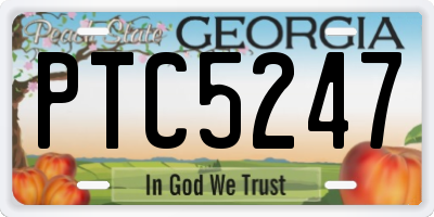GA license plate PTC5247