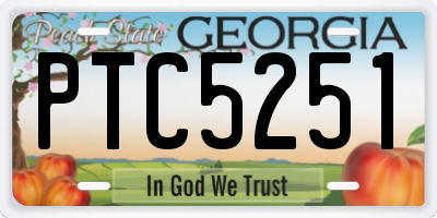 GA license plate PTC5251