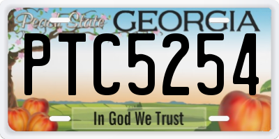 GA license plate PTC5254