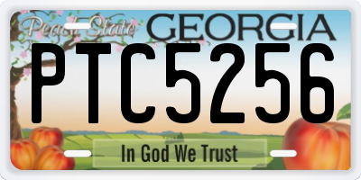 GA license plate PTC5256