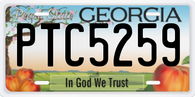 GA license plate PTC5259