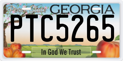 GA license plate PTC5265