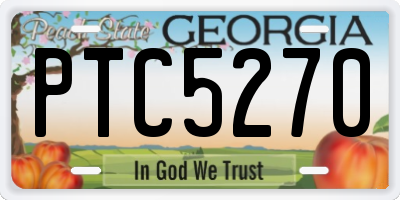 GA license plate PTC5270
