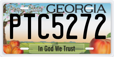 GA license plate PTC5272