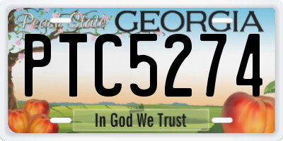 GA license plate PTC5274