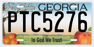GA license plate PTC5276