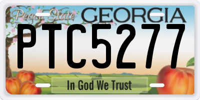 GA license plate PTC5277