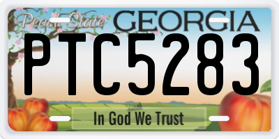 GA license plate PTC5283