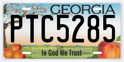 GA license plate PTC5285