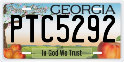 GA license plate PTC5292