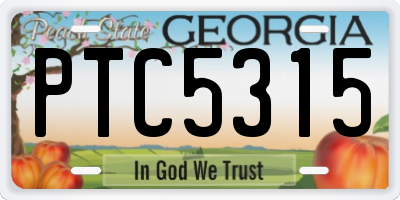 GA license plate PTC5315