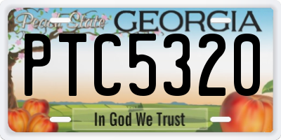 GA license plate PTC5320